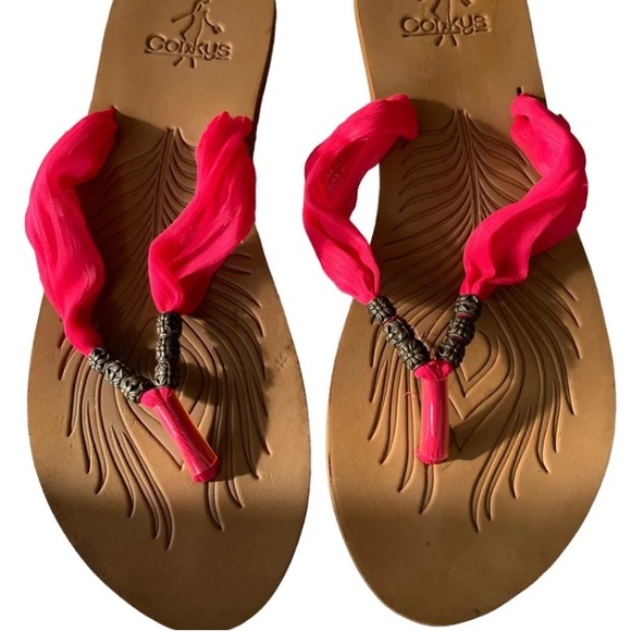 Corkys womens size 10.5/11 boho pink flip-flops - Picture 9 of 9